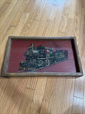 Craftsmen’s Cottage Strasburg Locomotive Wooden Painting 19x11 EAF-22-3